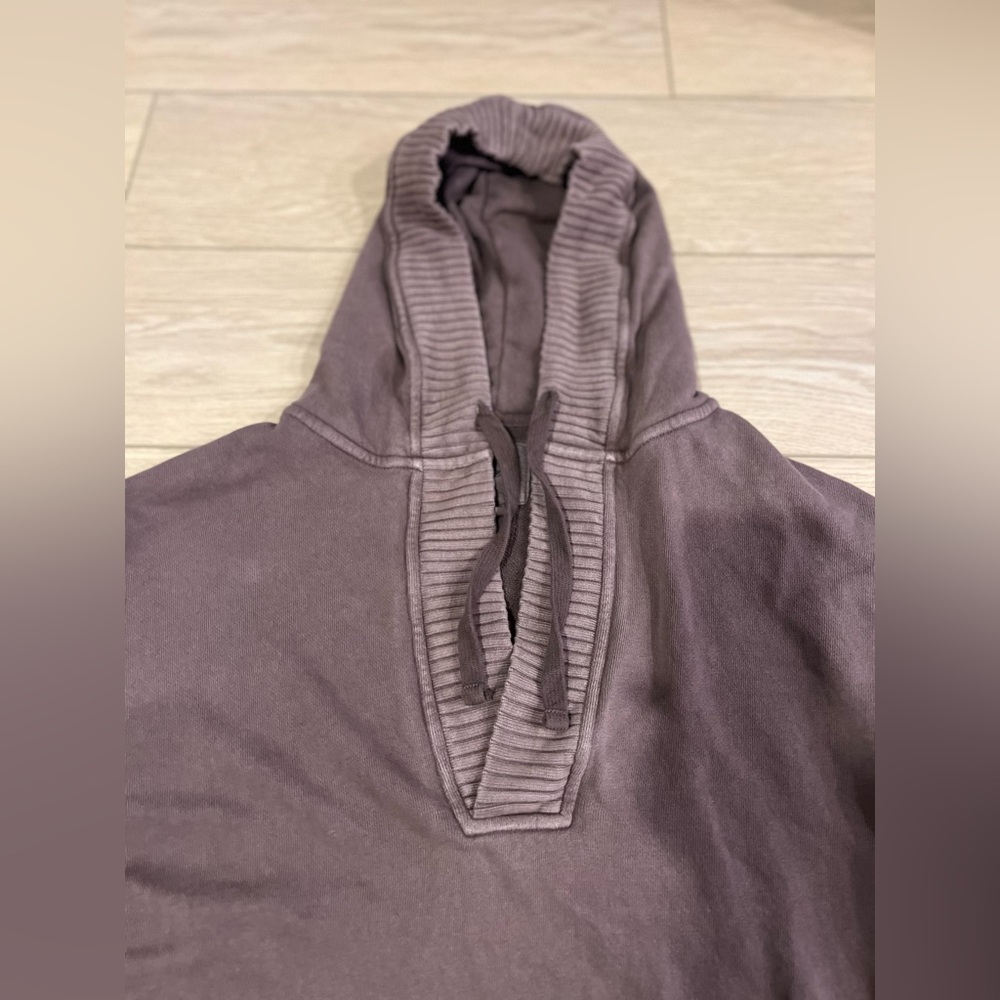 Aerie Down to Earth oversized Henley sweatshirt hoodie brown size medium - Picture 3 of 10